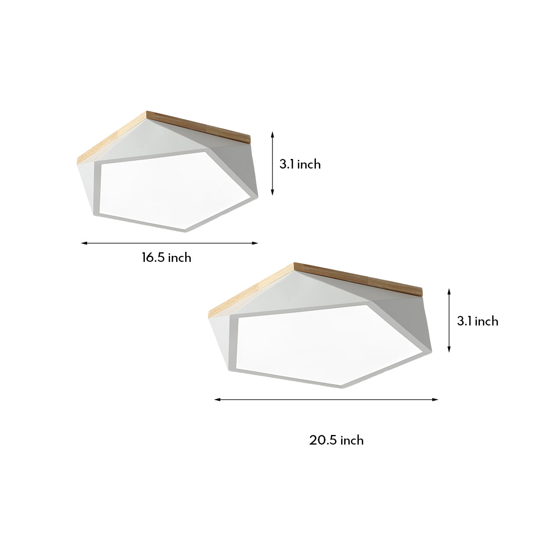 Colorful Flush Mount Ceiling Light Nordic Geometric Wooden Ceiling Light Fixture