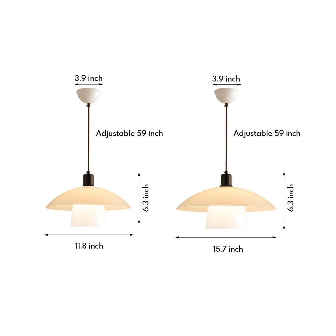 White Pendant Lighting Fixture Wabi Sabi Style Opal Glass Light