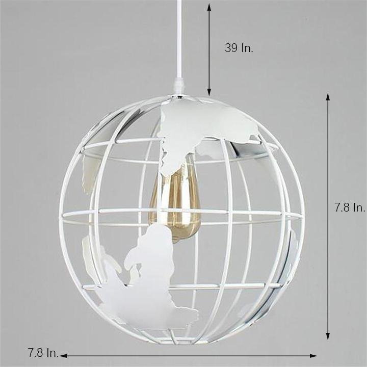 8'' Globe - shaped World Map LED Retro Pendant Lights Hanging Ceiling Lights