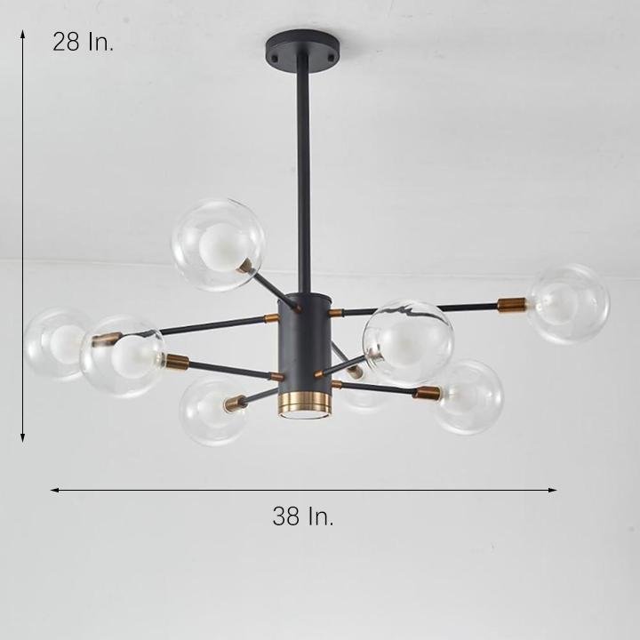 8 - light Glass LED Modern Sputnik Chandelier Hanging Lamp Island Lights