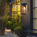 Waterproof Rectangular Glass Black Industrial Outdoor Wall Lamp Exterior Lights | Dazuma