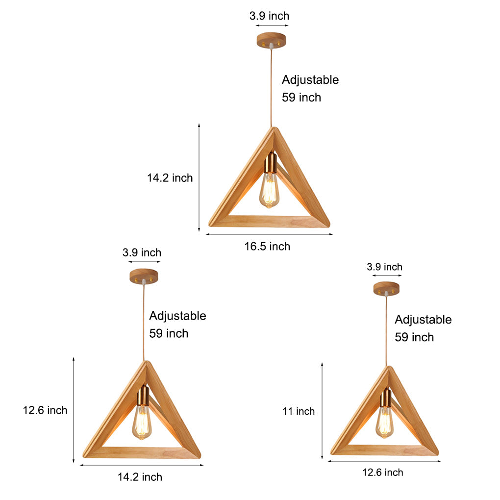 Creative Wood Frame Geometric Art Minimalist Nordic Pendant Lightings