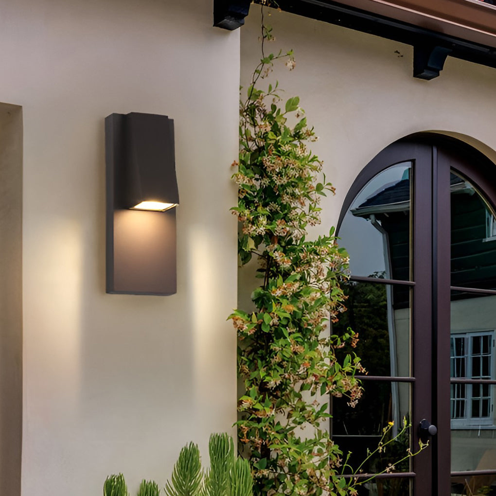 Rectangle Waterproof LED Black Modern Outdoor Wall Lamp Wall Light Fixture | Dazuma