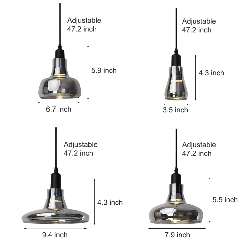 Nordic Minimalist Shadow Glass Pendant Lighting LED Hanging Lighting for Living Room Bar