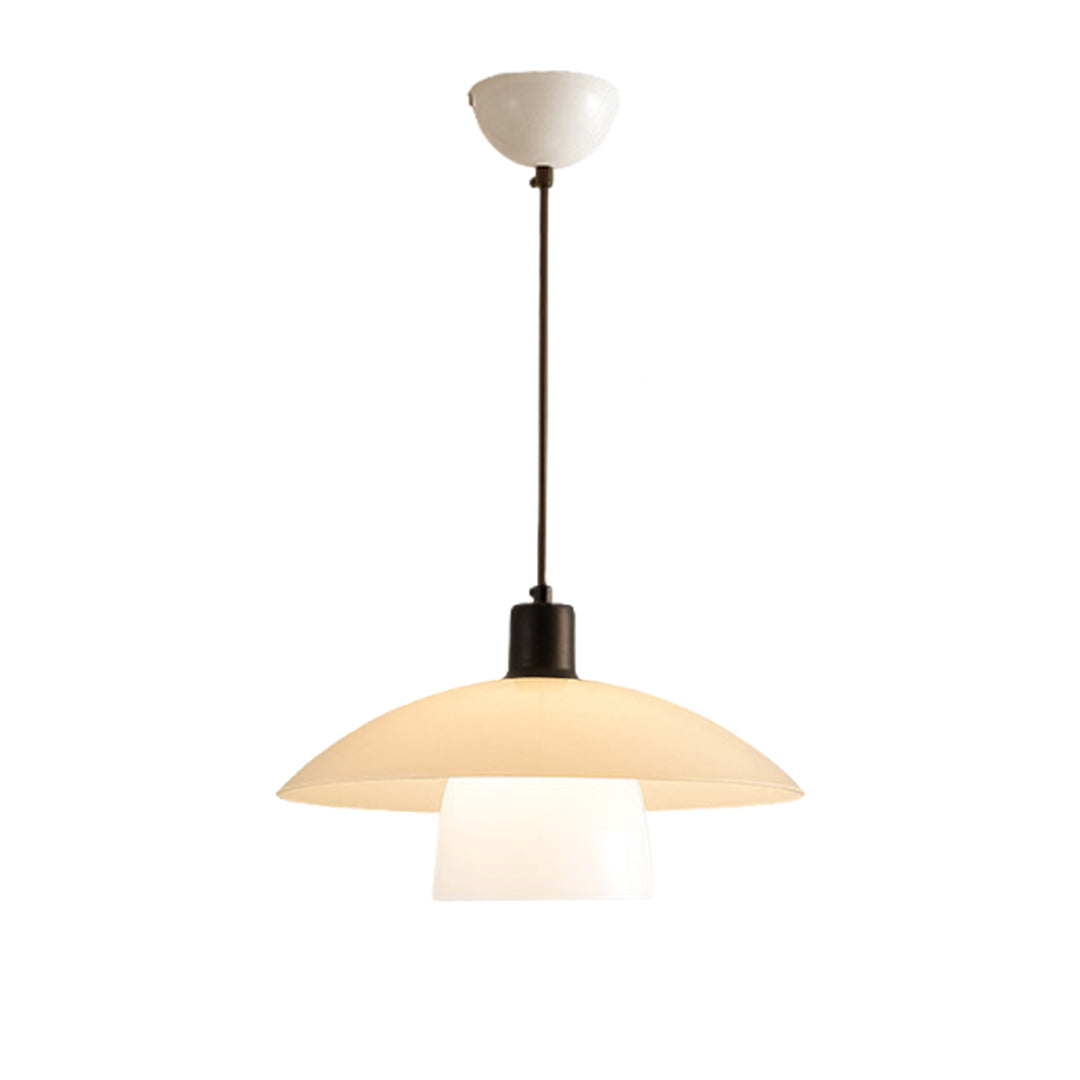 White Pendant Lighting Fixture Wabi Sabi Style Opal Glass Light