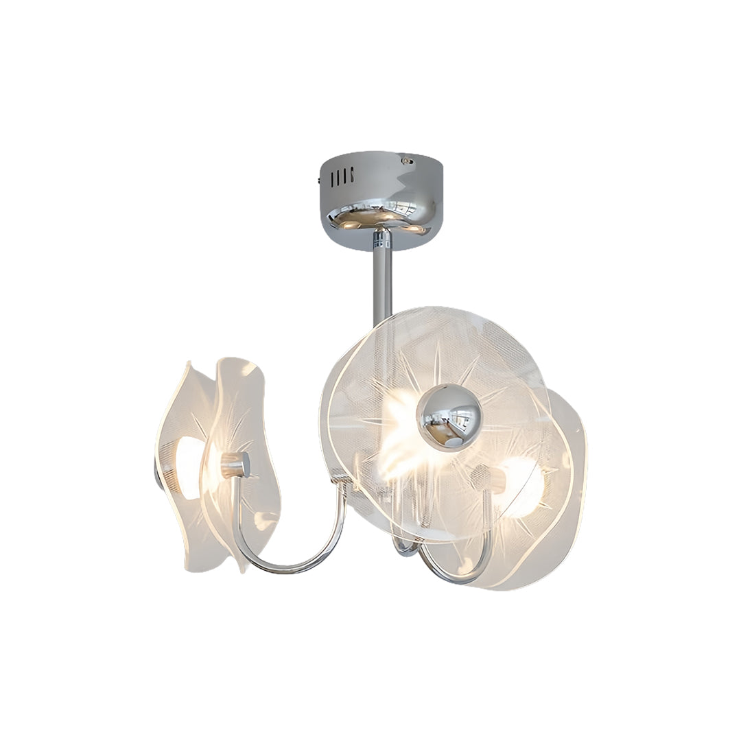 Acrylic LED Chandelier Multi-head  with Chrome Accents Ceiling Light