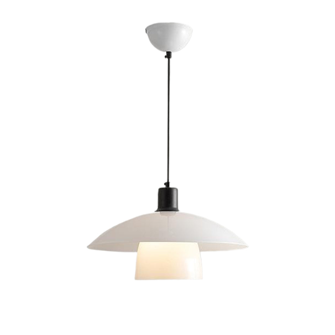 White Pendant Lighting Fixture Wabi Sabi Style Opal Glass Light
