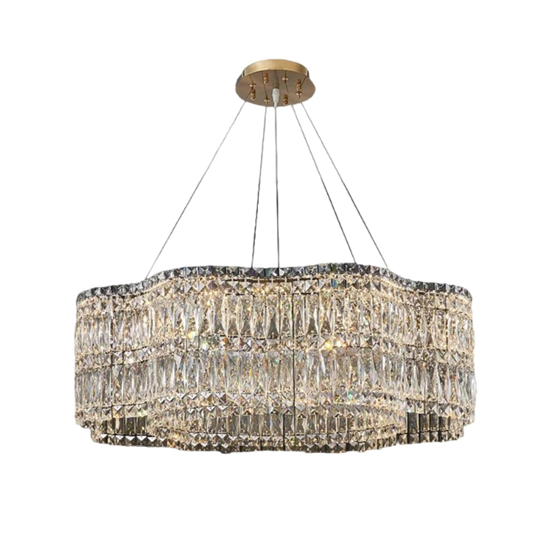 LED Large Crystal Chandelier Elegant Chandelier Light Modern Minimalist Style Design