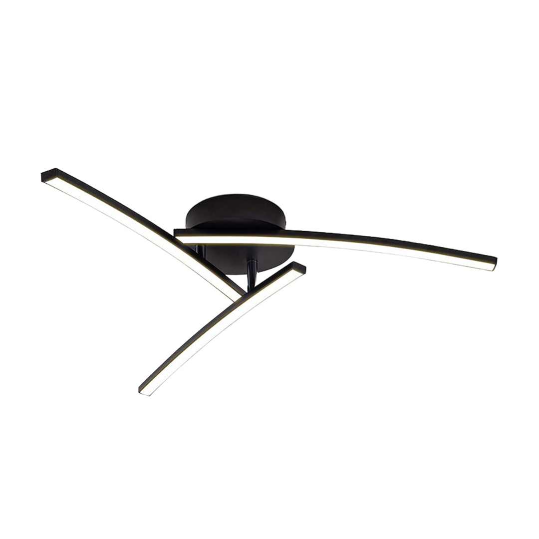Modern Semi Flush Mount Light Three-Arc Rotating Ceiling Light