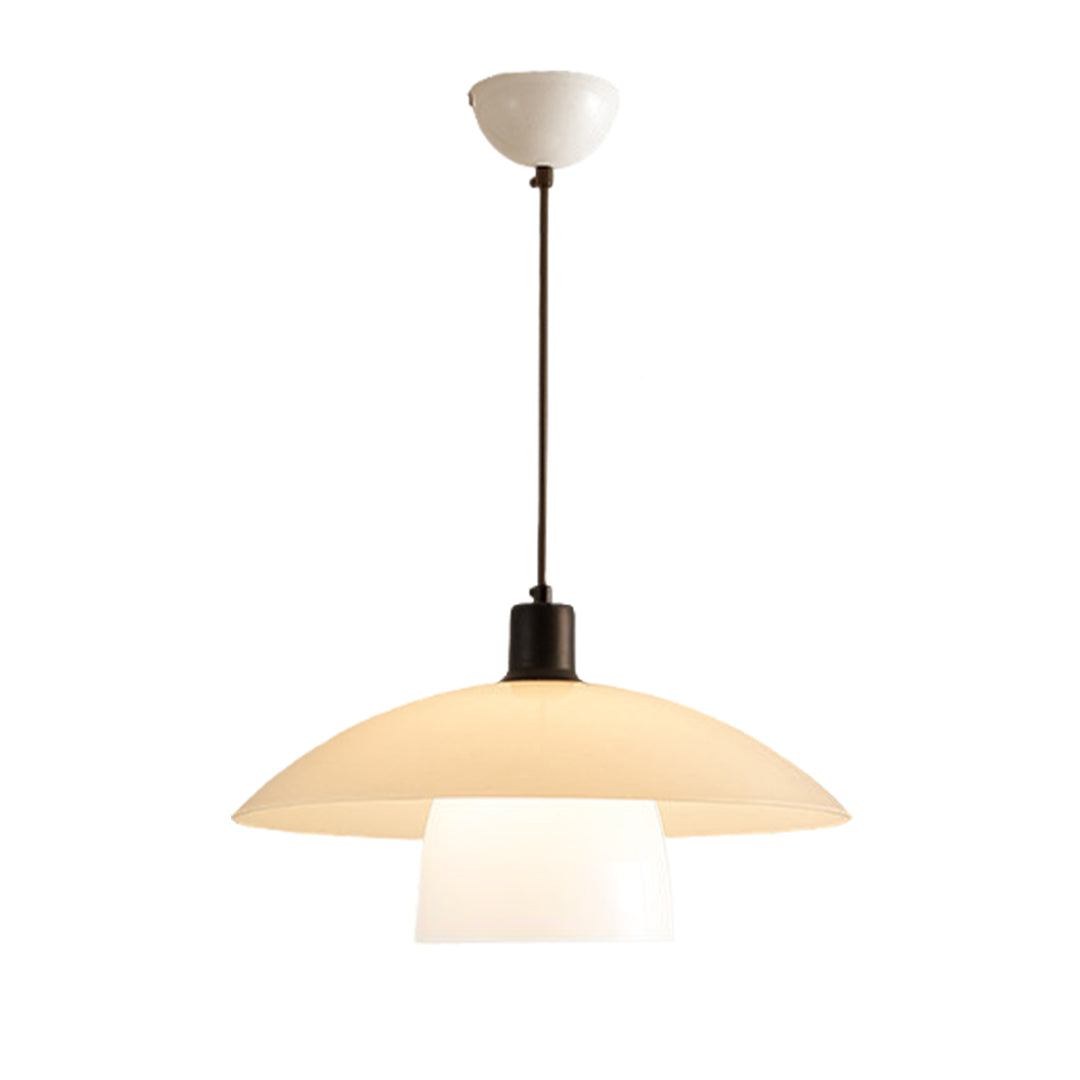 White Pendant Lighting Fixture Wabi Sabi Style Opal Glass Light