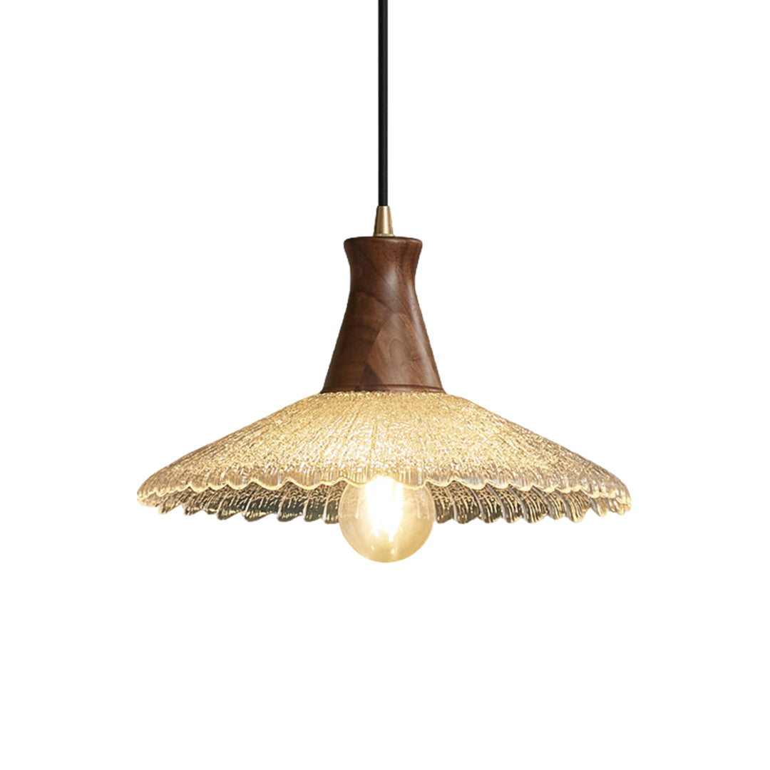 Wood Light Pendant Wabi Sabi Style Glass Pendant Lighting