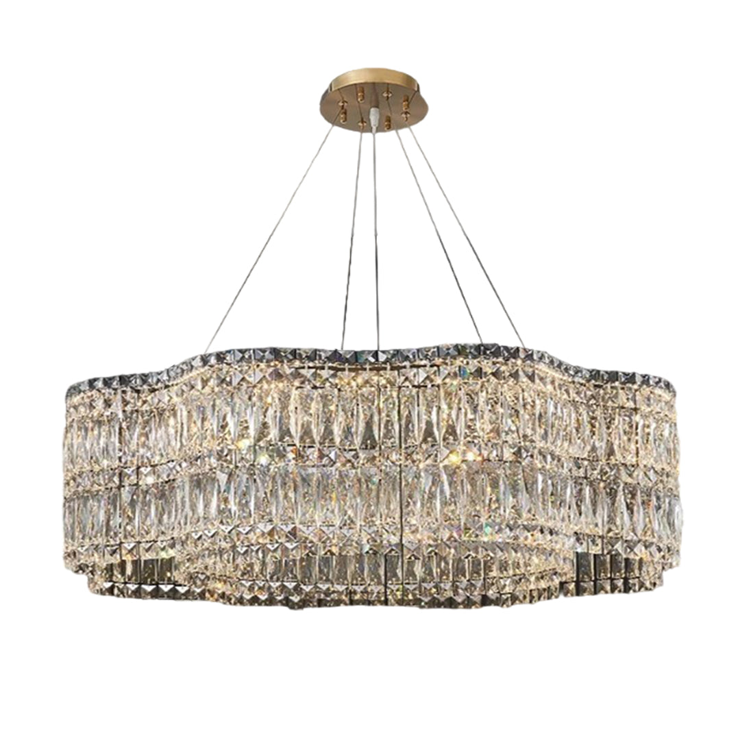 LED Large Crystal Chandelier Elegant Chandelier Light Modern Minimalist Style Design