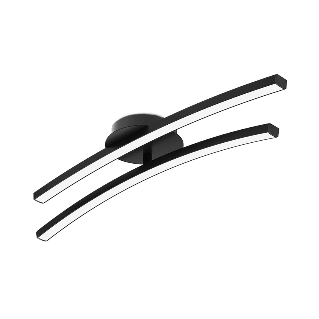 Contemporary Semi Flush Mount Lighting Dual LED Strip Rotating Ceiling Lighting