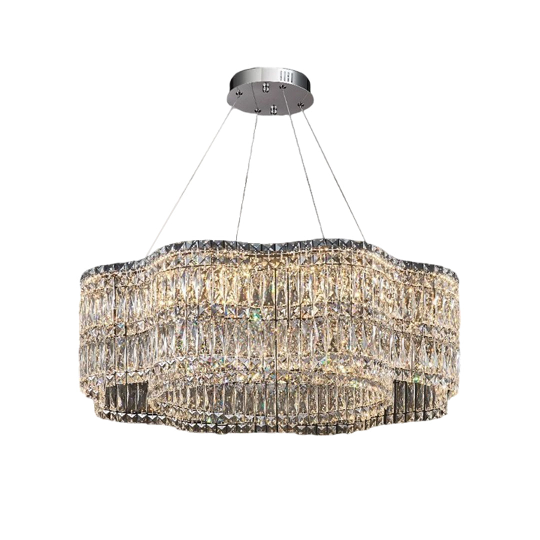 LED Large Crystal Chandelier Elegant Chandelier Light Modern Minimalist Style Design