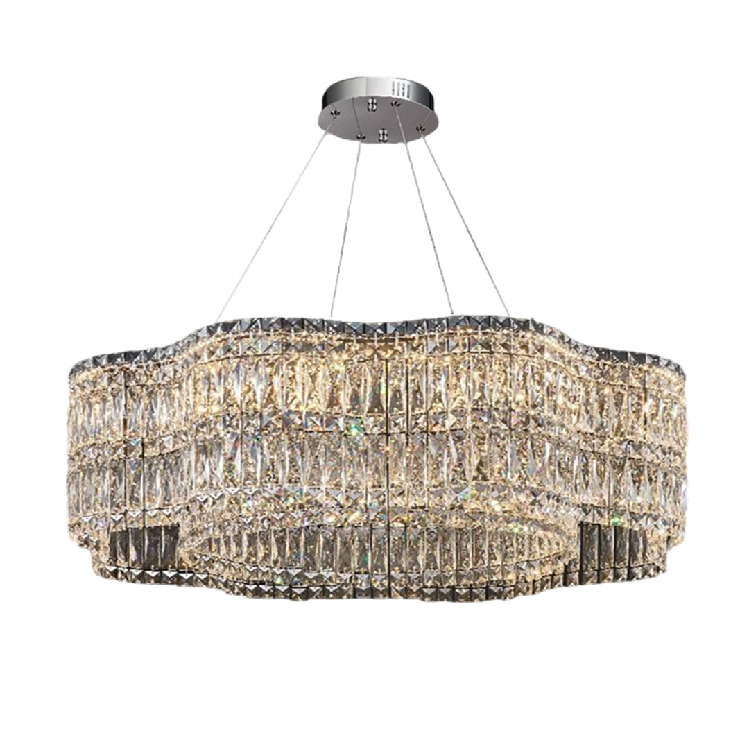 LED Large Crystal Chandelier Elegant Chandelier Light Modern Minimalist Style Design
