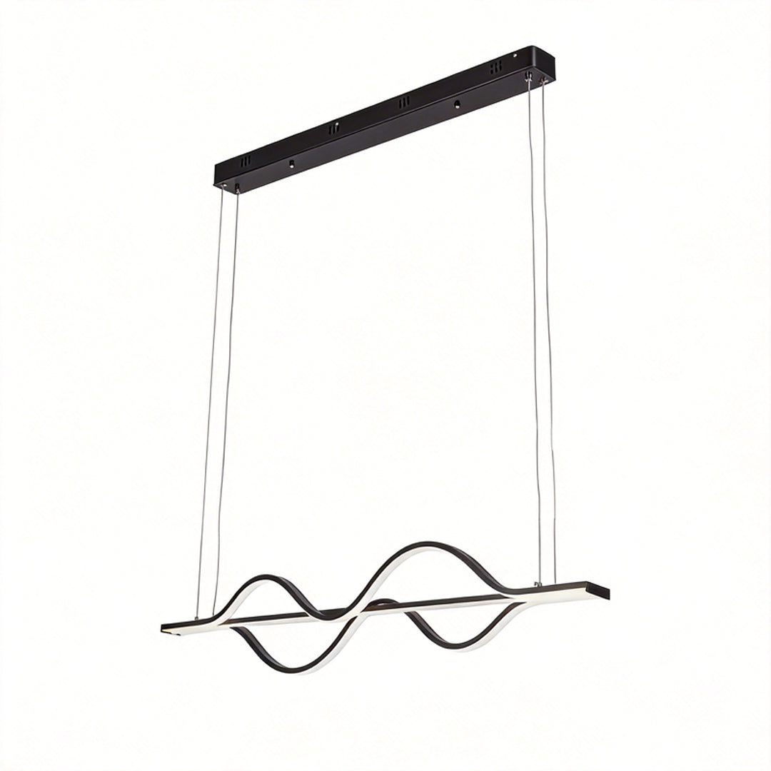 Simple Long Waves Lines 3 Step Dimming Modern Dining Room Chandeliers Design