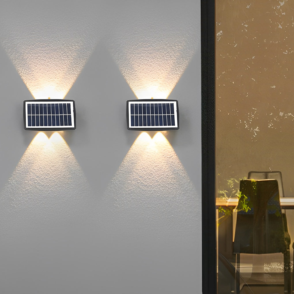 Rectangular Up and Down Lights LED Waterproof Black Modern Wall Lamp | Dazuma