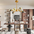 6-light Electroplated Crystal LED Nordic Chandeliers Hanging Ceiling Lightings