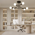 6-Lights Globe LED Sputnik Chandelier Modern Iron Ceiling Lighting