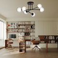 6-light Glass Sputnik LED Modern Ceiling Light Hanging Lamp Chandelier