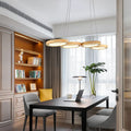 Rustic 4-Circle Wood LED Modern Chandeliers Ceiling Lights