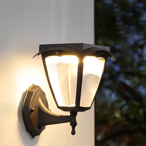 Square Dimmable LED Intelligent Black Modern Solar Outdoor Wall Lights | Dazuma