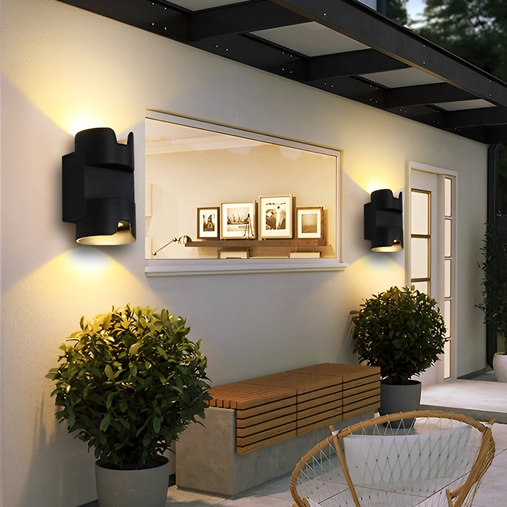 Waterproof Up and Down Light LED Black Modern Wall Washer Light Wall Lamp | Dazuma