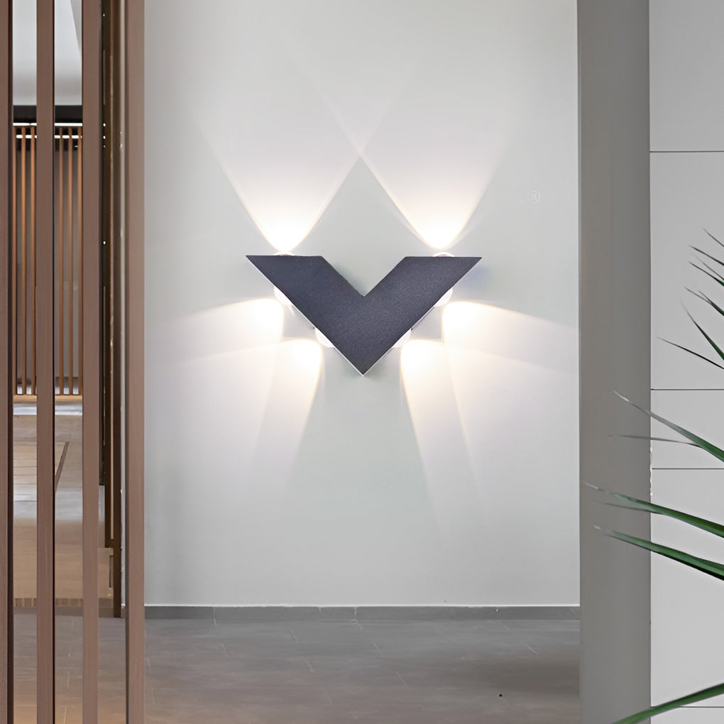 V-shaped Waterproof LED Black Modern Outdoor Wall Lamp Wall Washer Light | Dazuma