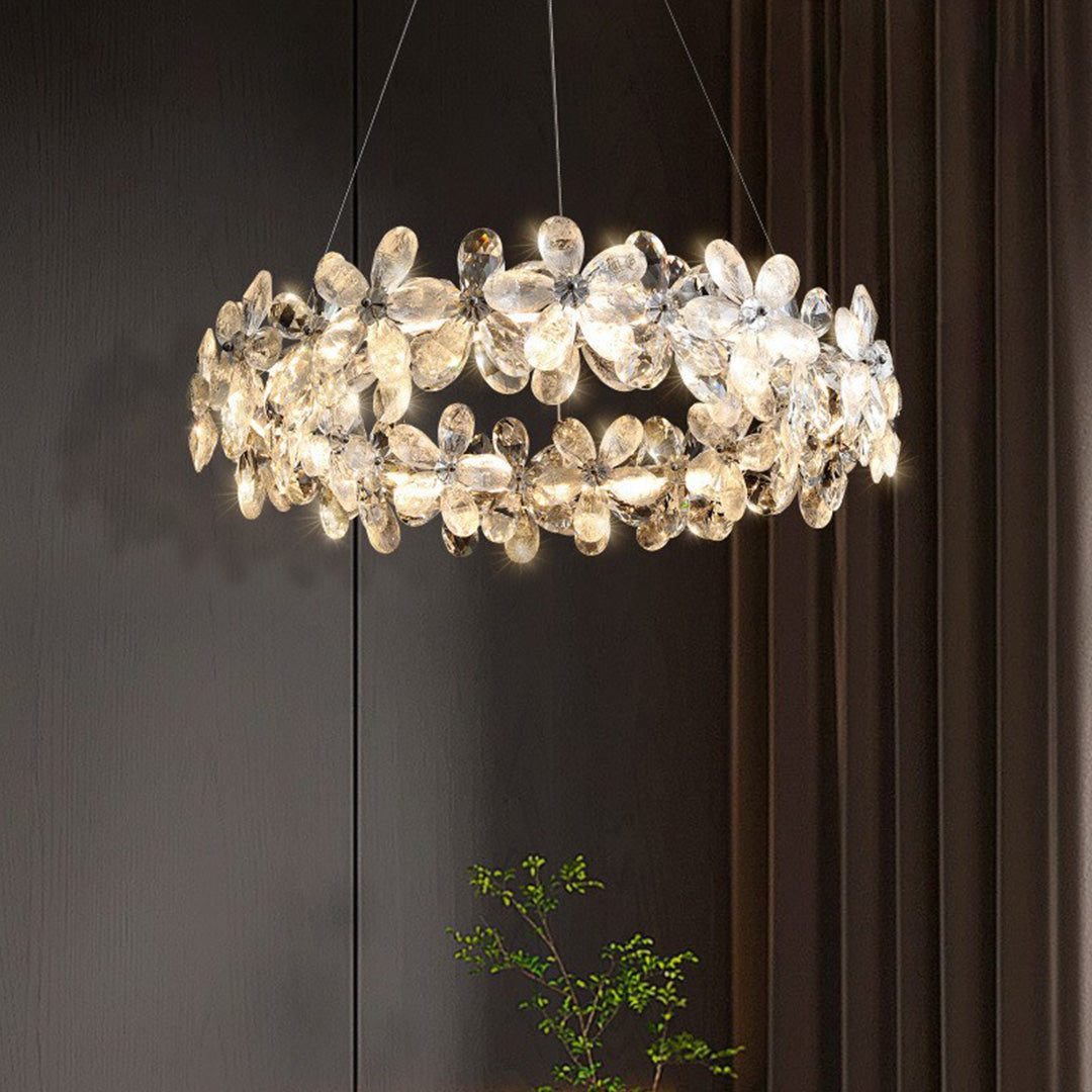 Dining Room Crystal Chandelier  French Flower Art Chandelier
