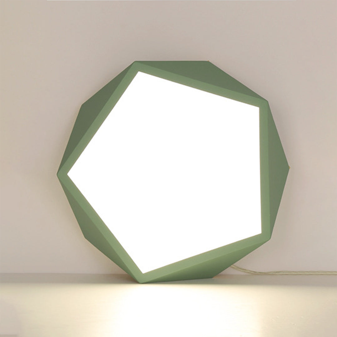 Colorful Flush Mount Ceiling Light Nordic Geometric Wooden Ceiling Light Fixture