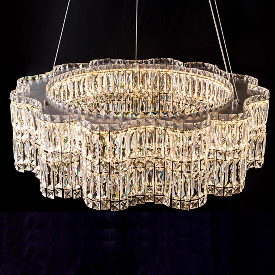 LED Large Crystal Chandelier Elegant Chandelier Light Modern Minimalist Style Design