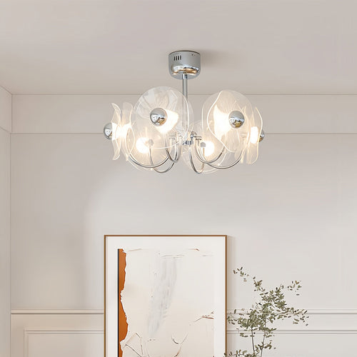 Acrylic LED Chandelier Multi-head  with Chrome Accents Ceiling Light