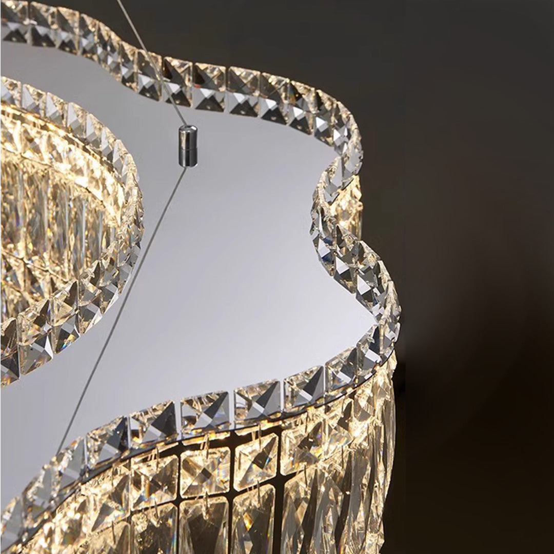 LED Large Crystal Chandelier Elegant Chandelier Light Modern Minimalist Style Design