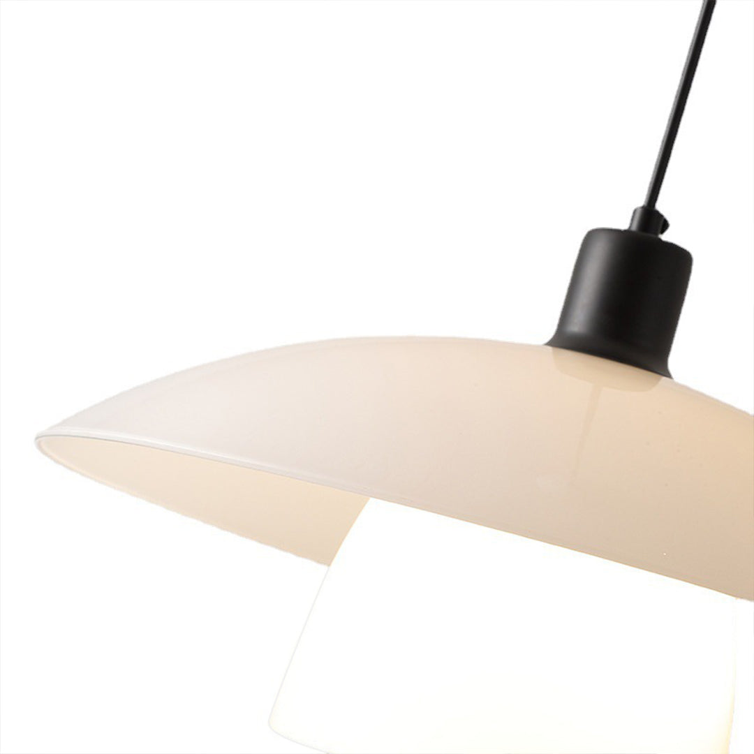 White Pendant Lighting Fixture Wabi Sabi Style Opal Glass Light