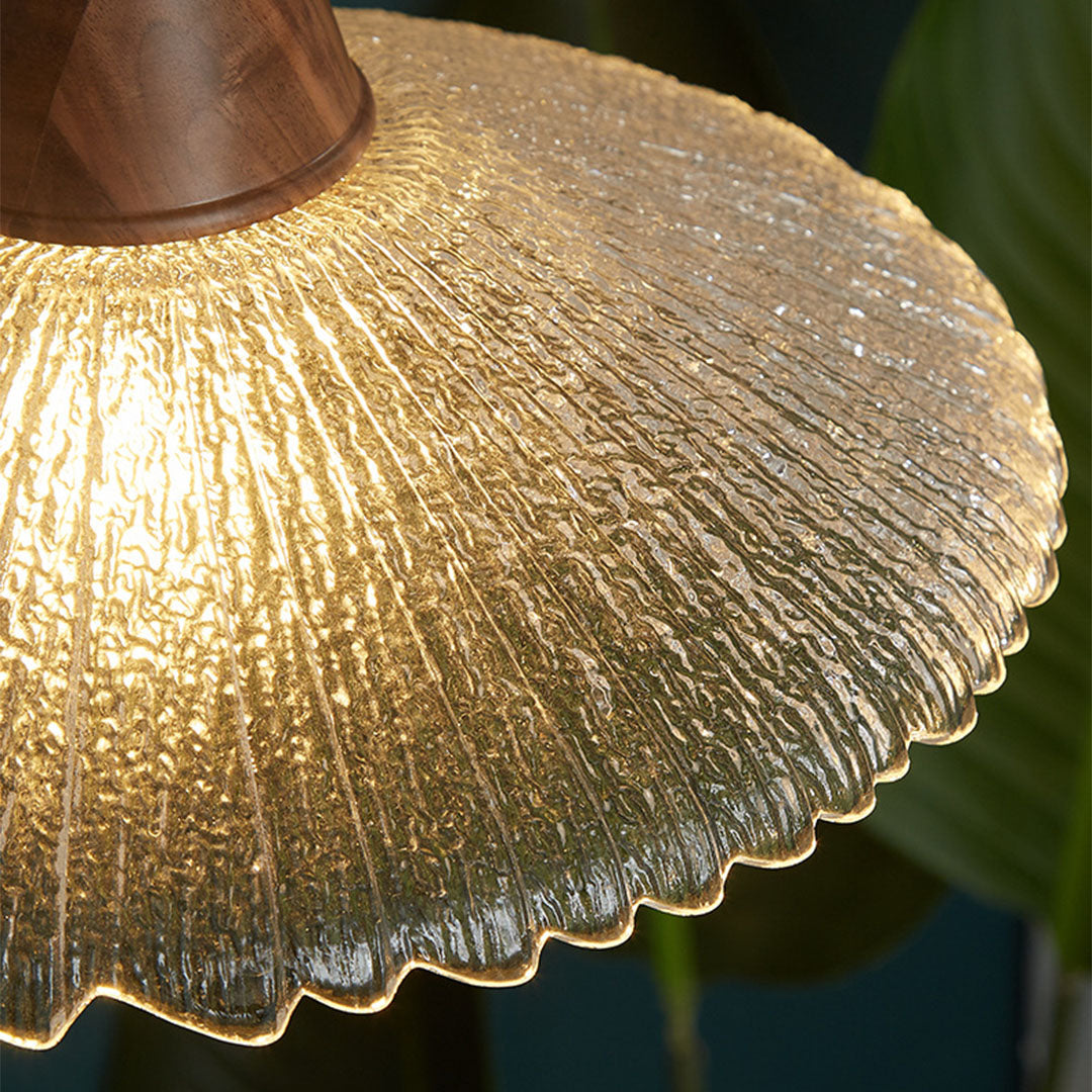 Wood Light Pendant Wabi Sabi Style Glass Pendant Lighting