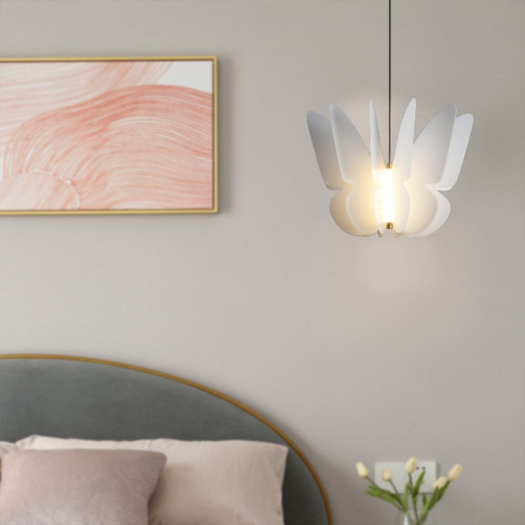White Shade Pendant Lighting Nordic Cream Style PE Material LED Light