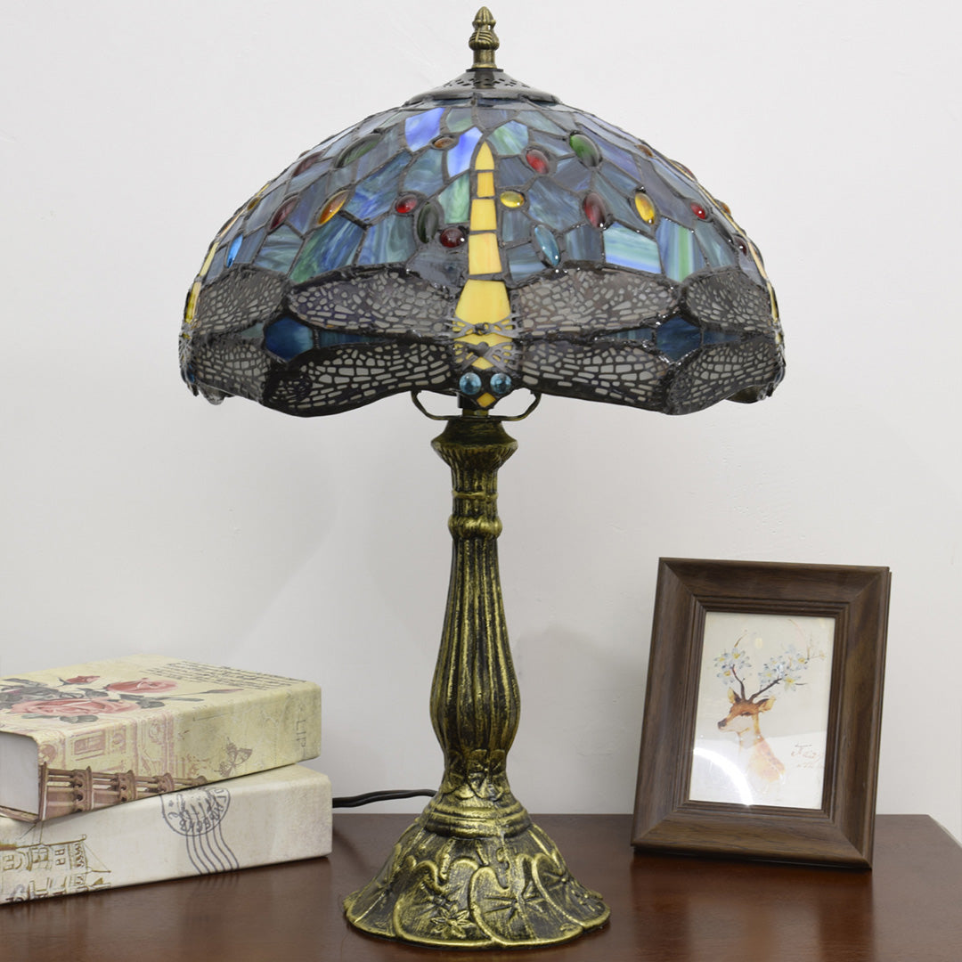 Brass Pendant Lighting Fixtures American Vintage Walnut Wood Cracked Glass Bedroom Light