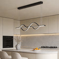 Simple Long Waves Lines 3 Step Dimming Modern Dining Room Chandeliers Design