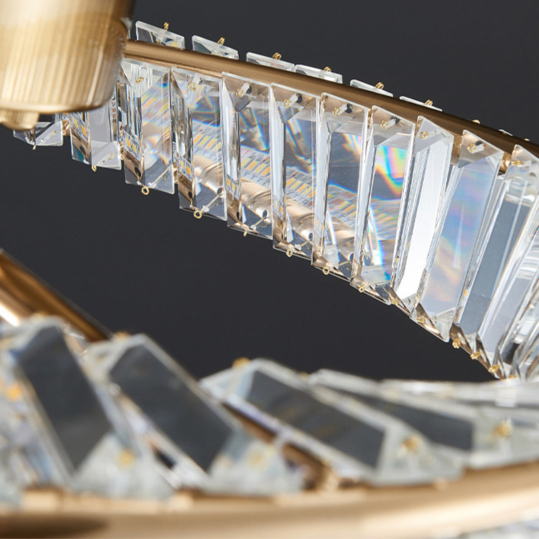Mobius Light Fixture Luxury Gold Ring Flush Mount Crystal Light Design