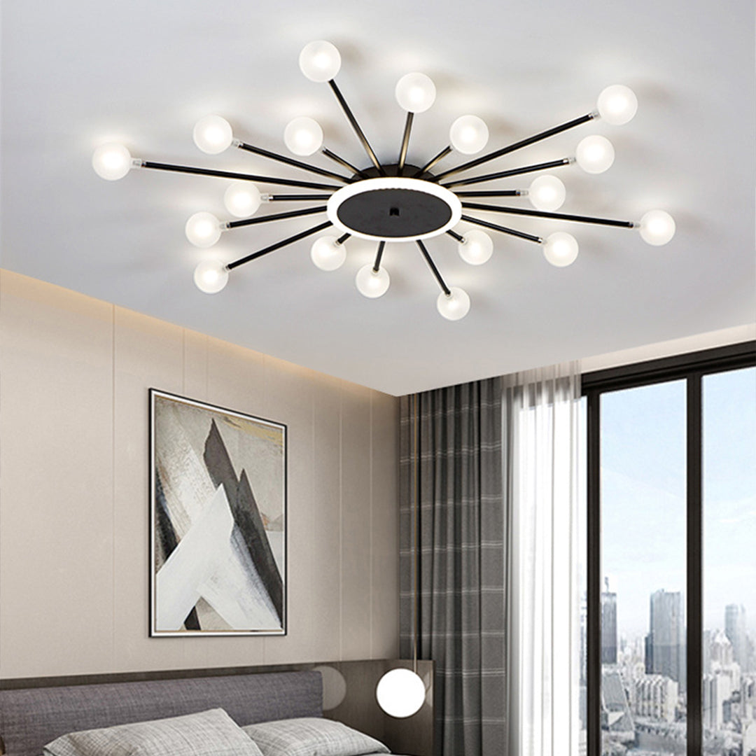 Glass Flush Mount Light Minimalist Sputnik Style Luxury Ceiling Lighting