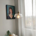 Nordic Pendant Lighting Hammered Glass and Brass Light