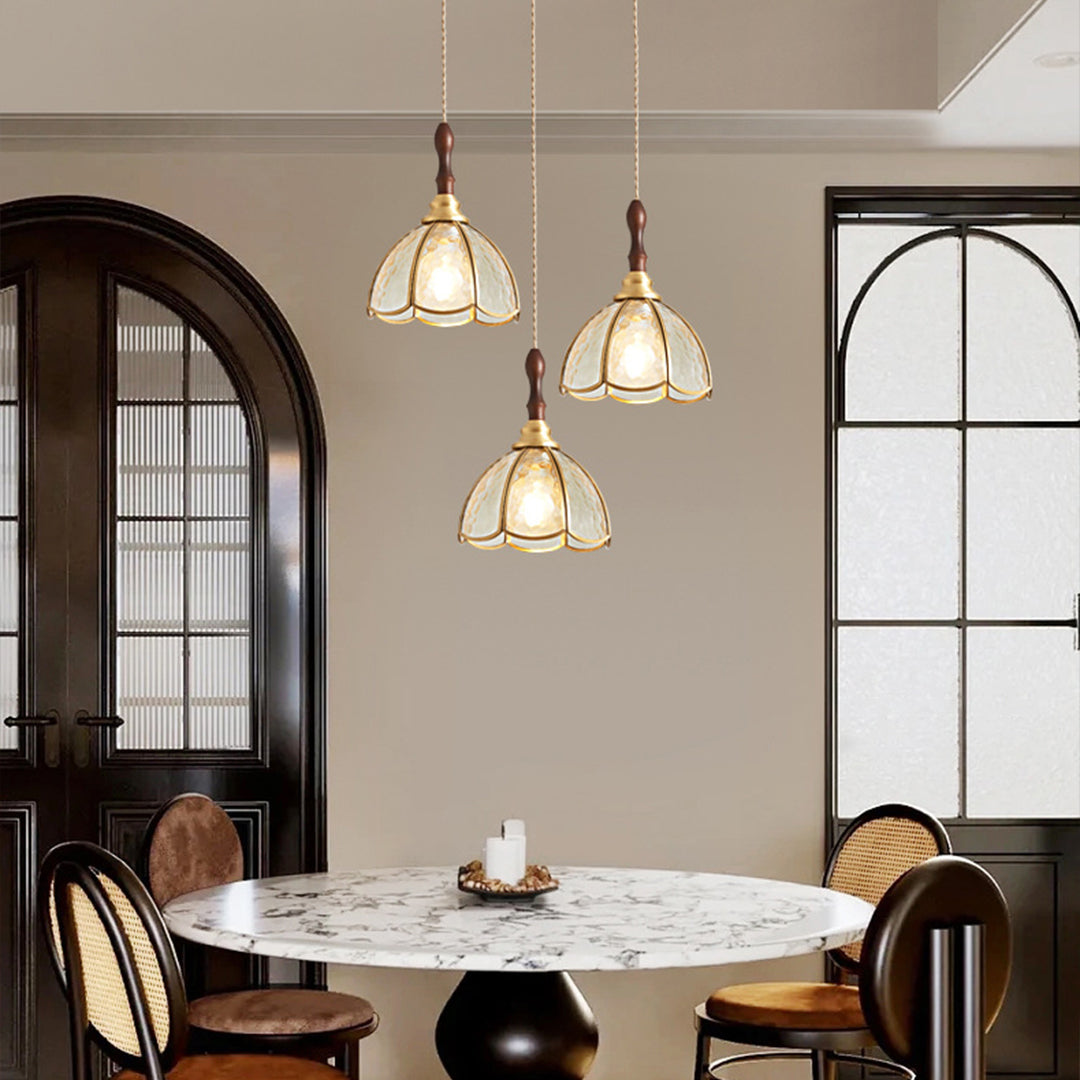 Water Ripple Glass Pendant Lightinging Nordic Full Copper Light