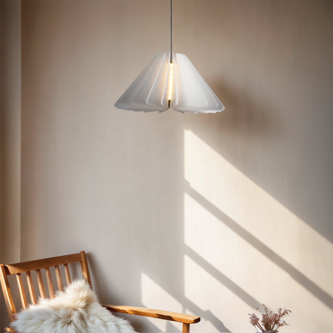 White Shade Pendant Lighting Nordic Cream Style PE Material LED Light