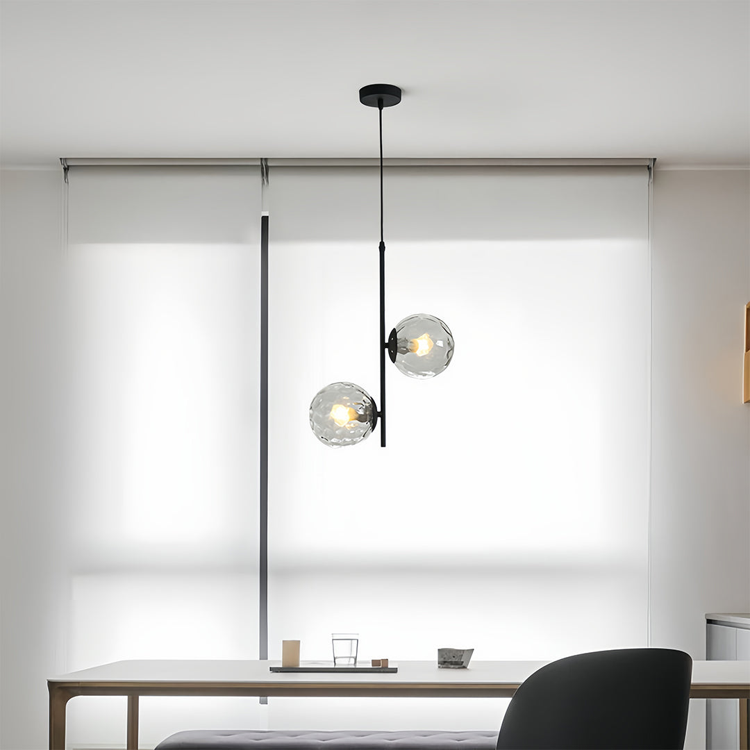 Glass Hanging Pendant Lightings Minimalist Double Globes Ceiling Light