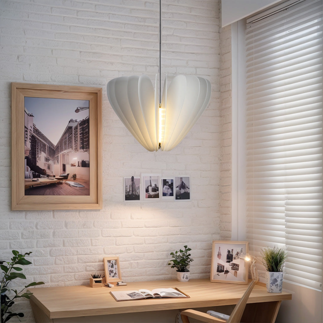 White Shade Pendant Lighting Nordic Cream Style PE Material LED Light