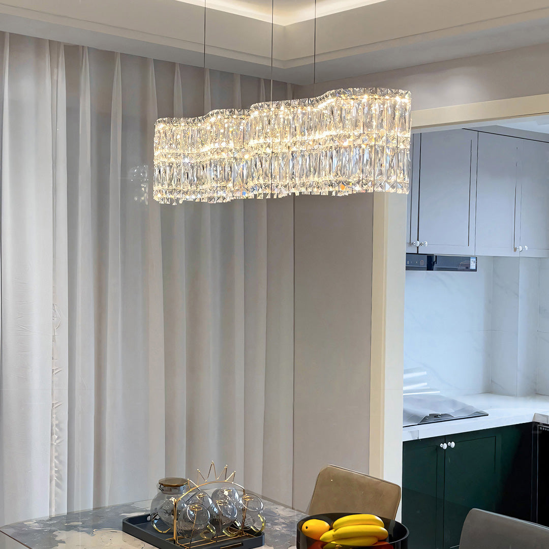 LED Large Crystal Chandelier Elegant Chandelier Light Modern Minimalist Style Design
