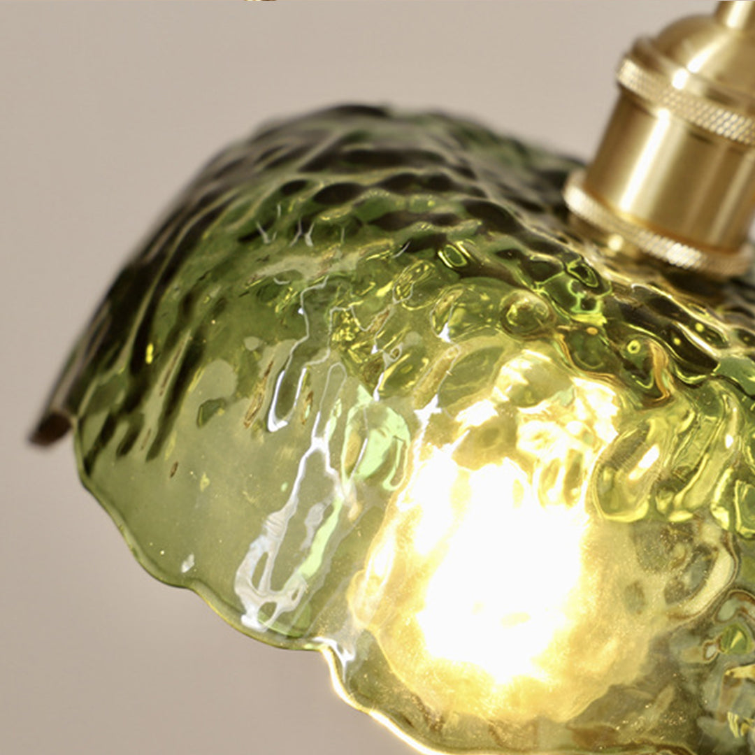 Nordic Pendant Lighting Hammered Glass and Brass Light