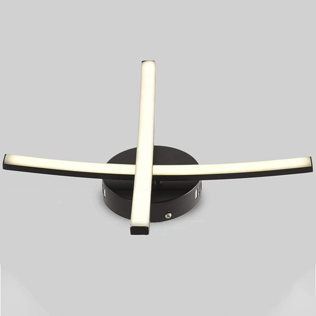 Contemporary Semi Flush Mount Lighting Dual LED Strip Rotating Ceiling Lighting