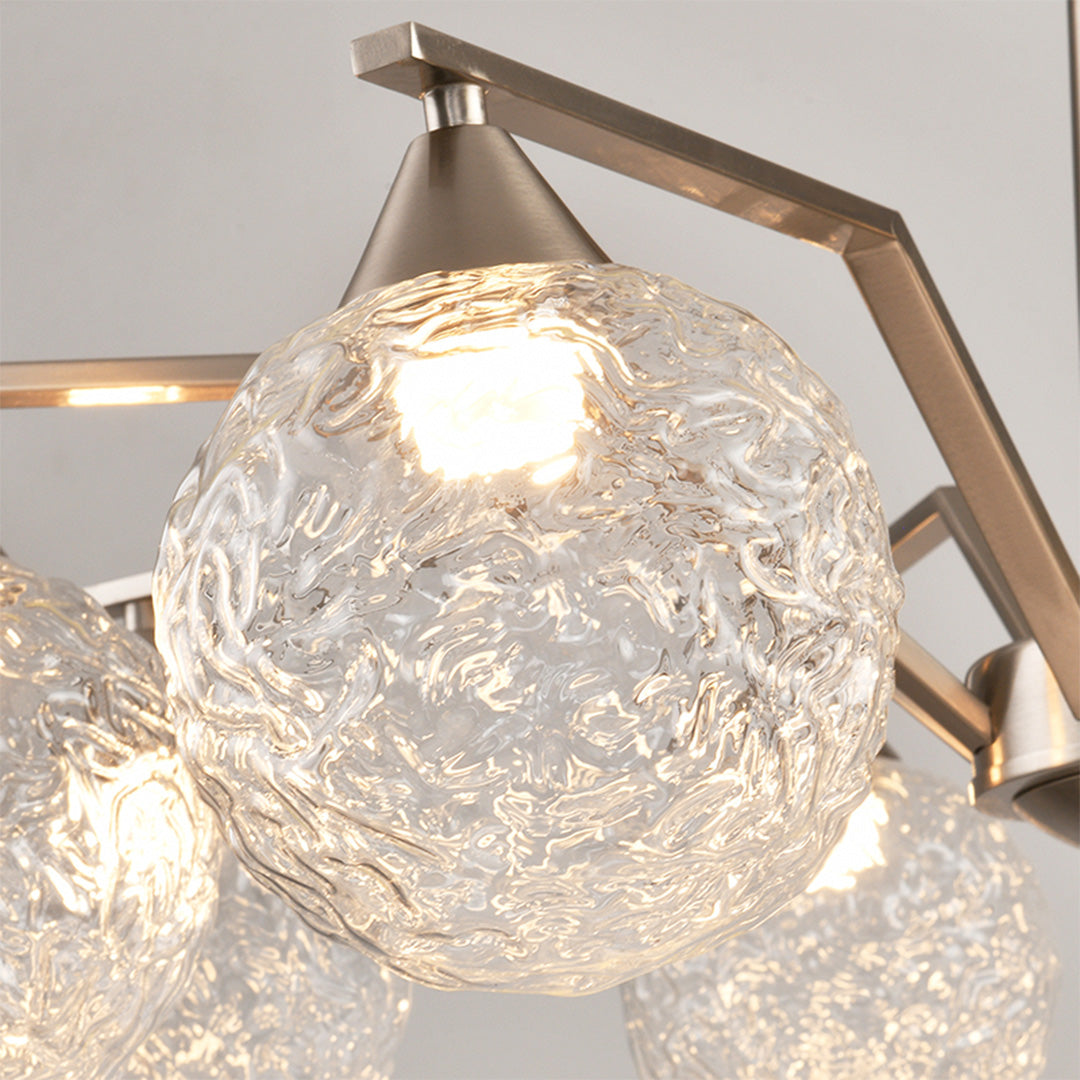 Sputnik Mid Century Semi-Flush Mount Lighting Silver Metal Ceiling Lighting