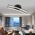 Contemporary Semi Flush Mount Lighting Dual LED Strip Rotating Ceiling Lighting